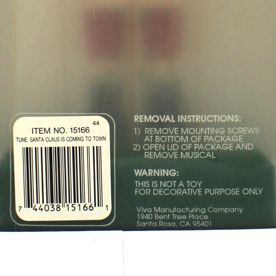 Musical Figurine, Wooden Nutcracker, Santa Claus, Plays "Santa Claus is Coming To Town", Original Box, Vintage