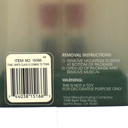 Musical Figurine, Wooden Nutcracker, Santa Claus, Plays "Santa Claus is Coming To Town", Original Box, Vintage