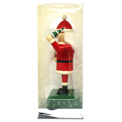 Musical Figurine, Wooden Nutcracker, Santa Claus, Plays "Santa Claus is Coming To Town", Original Box, Vintage