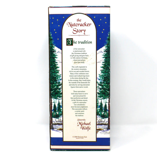 Figurine, Wooden Nutcracker, Clara from Nutcracker Ballet with her Toy Soldier by Michael Wolfe, Horizons East, Original Box