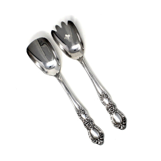 Sugar Spoon / Scoops and Bon Bon / Nut Spoon, Silverplate, 1847 Rogers Bros Heritage, Set of 2, Vintage