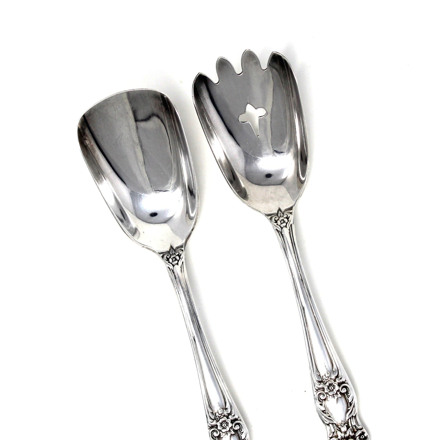 Sugar Spoon / Scoops and Bon Bon / Nut Spoon, Silverplate, 1847 Rogers Bros Heritage, Set of 2, Vintage