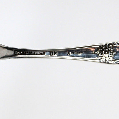 Sugar Spoon / Scoops and Bon Bon / Nut Spoon, Silverplate, 1847 Rogers Bros Heritage, Set of 2, Vintage