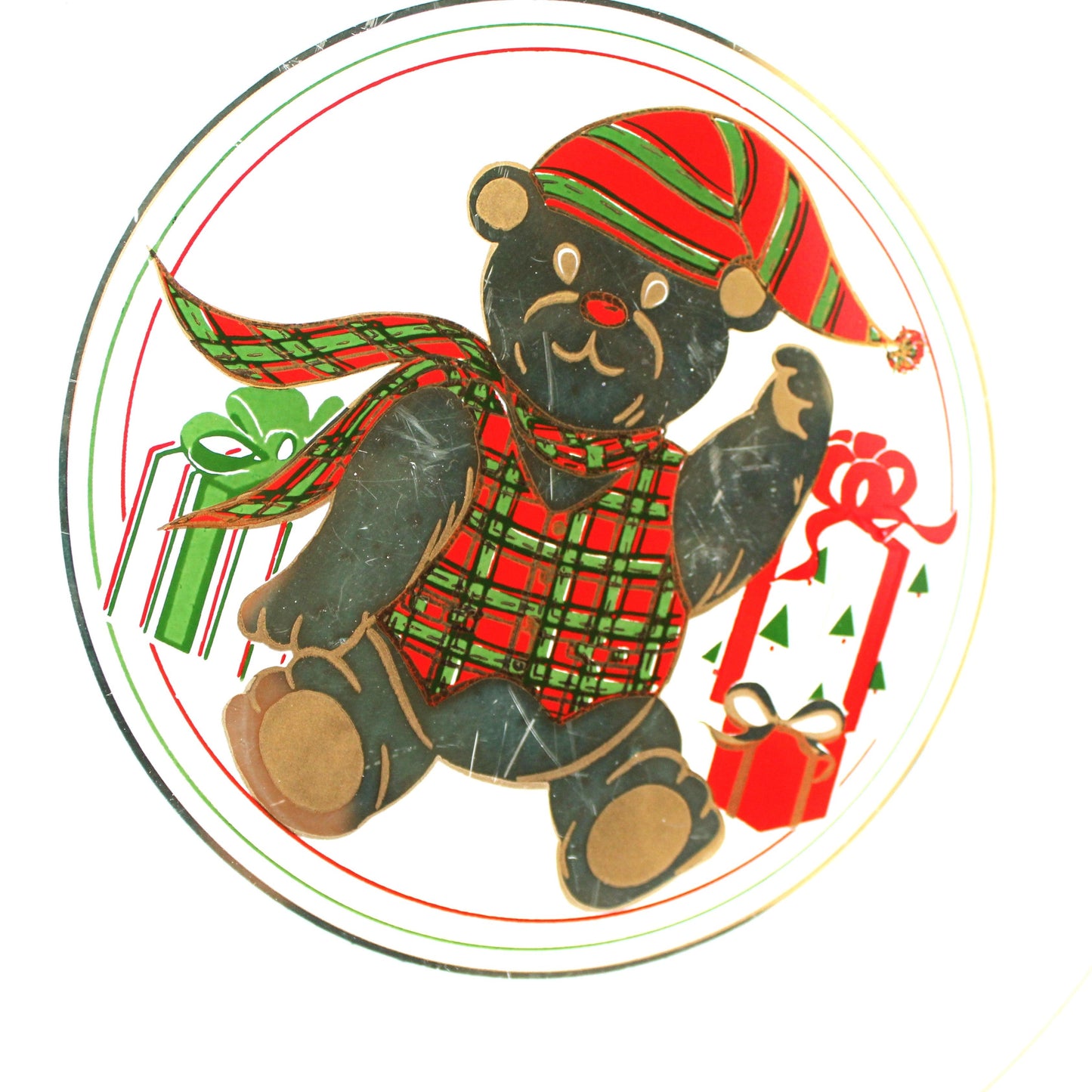 Tray, Culver, Christmas Yule Teddy Bear, Serving Tray / Plate, Vintage