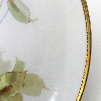 Decorative Plate, Nippon, Hand Painted Florals, Gold Moriage, Antique Japan