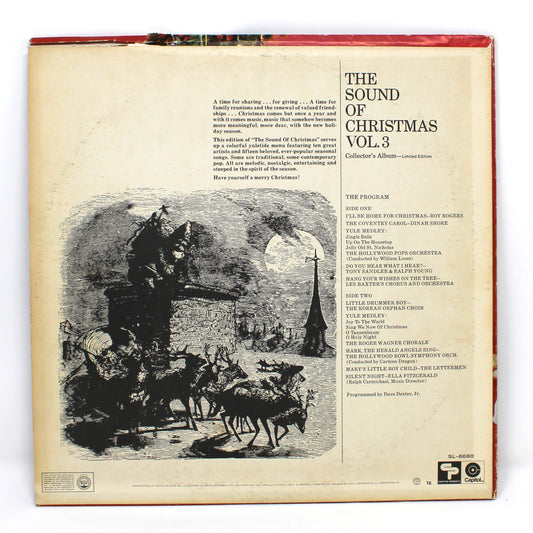 Record Album, Christmas, The Sound of Christmas Vol 3, Various Artists, Capitol Records 1966 Vintage Vinyl, VG