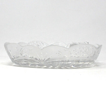 Candy Dish, Oneida, Southern Garden Frosted, Crystal, Heart Shaped Dish, Germany