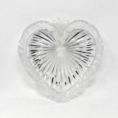 Candy Dish, Oneida, Southern Garden Frosted, Crystal, Heart Shaped Dish, Germany
