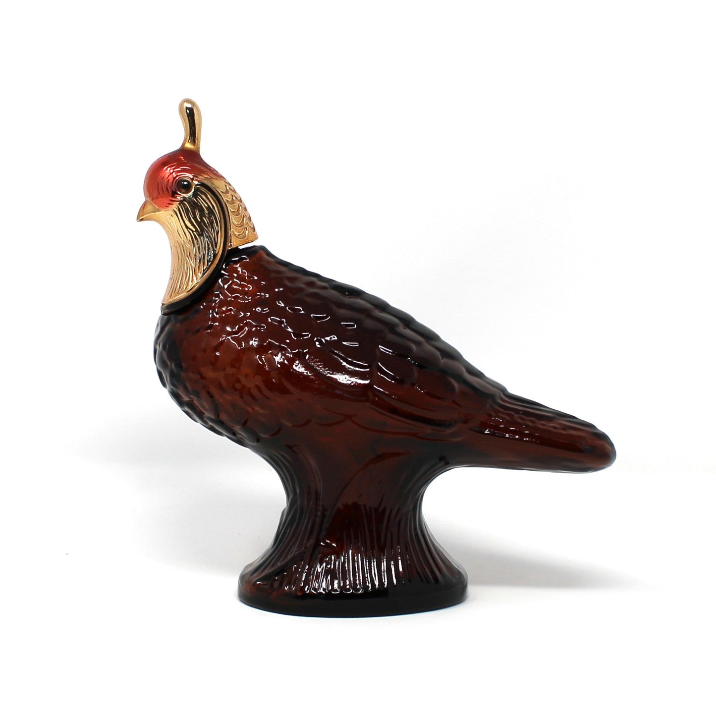 Vintage Avon Decanter Collectible. Quail Bird Shaped After Shave Bottle, Empty.  Figural Quail Bottle, Collectible, Amber Glass, Game Birds
