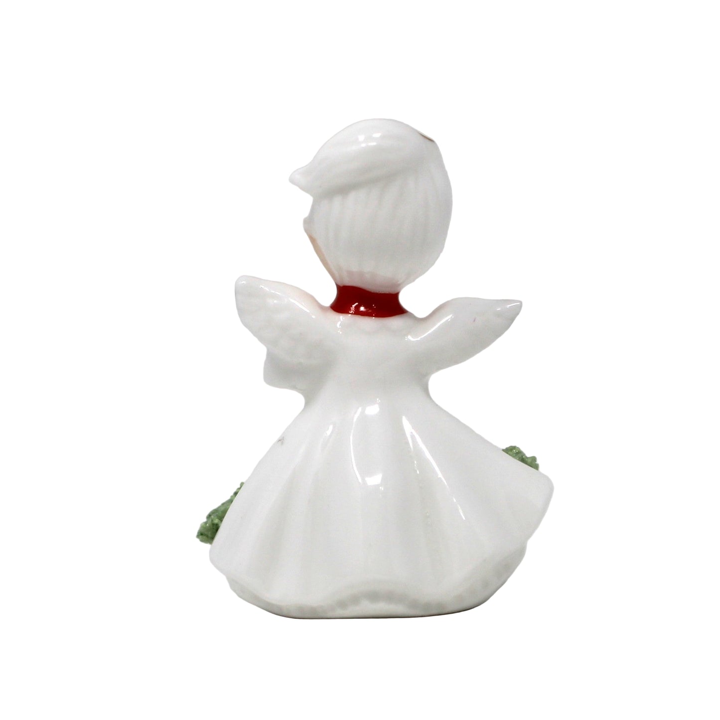 Figurines, Napcoware, Christmas Angel Playing Mandolin, Miniature Bone China Spaghetti, Taiwan, Vintage