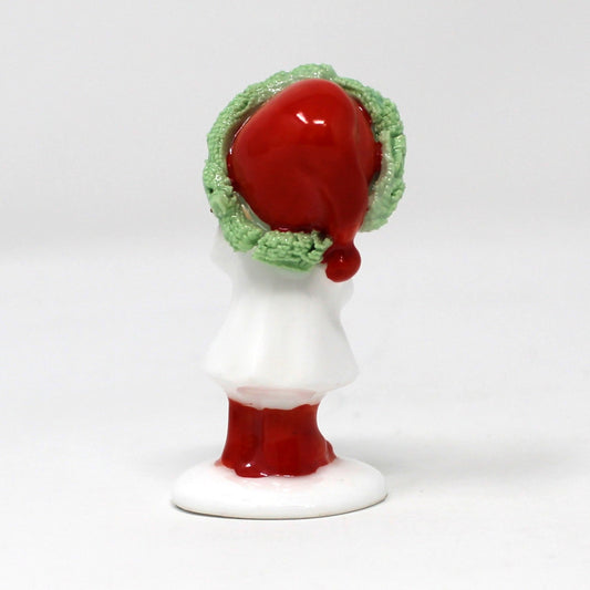 Figurines, Napcoware, Christmas Boy Playing Mandolin, Miniature Bone China Spaghetti, Taiwan, Vintage