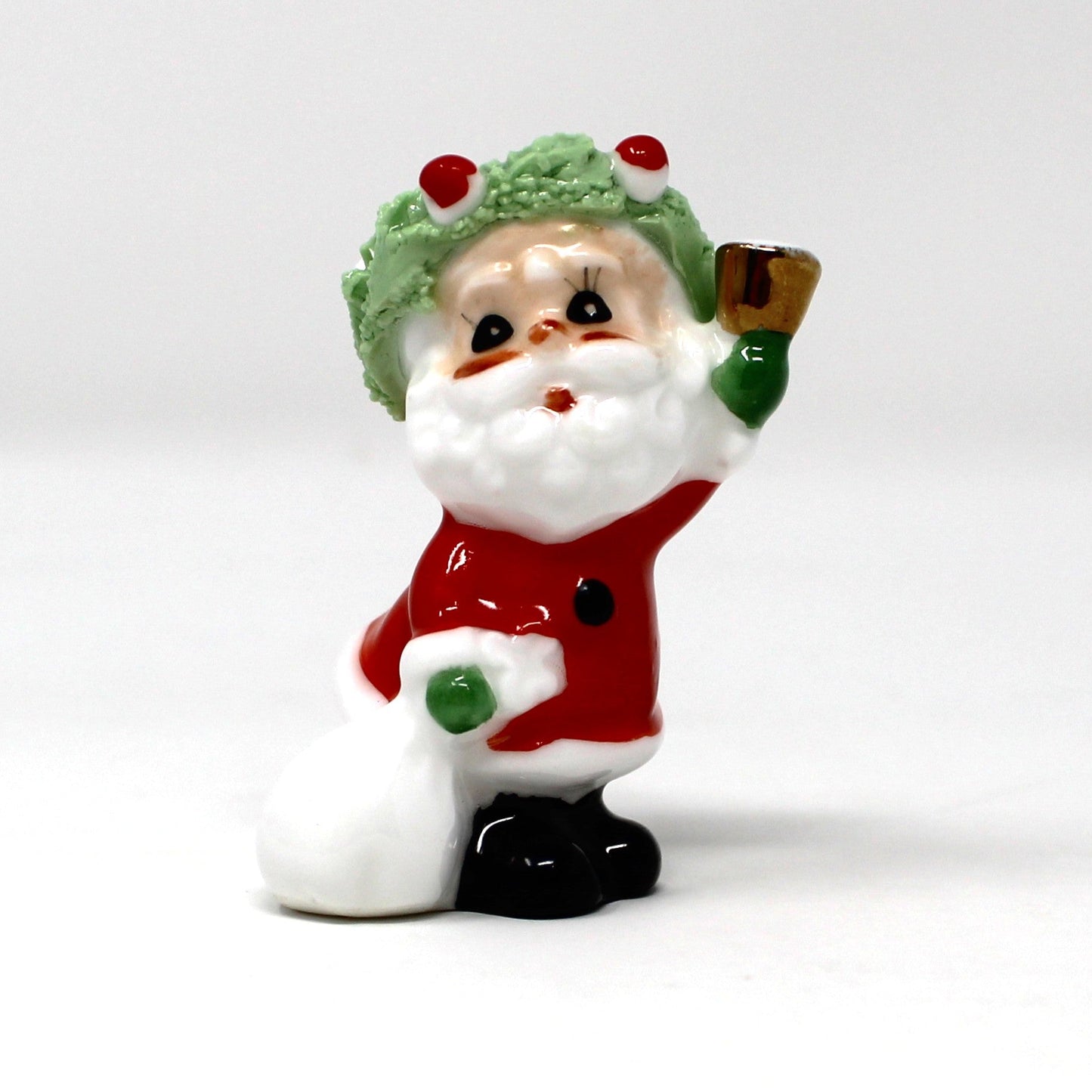 Figurines, Napcoware, Christmas Santa Claus, Miniature Bone China Spaghetti, Taiwan, Vintage