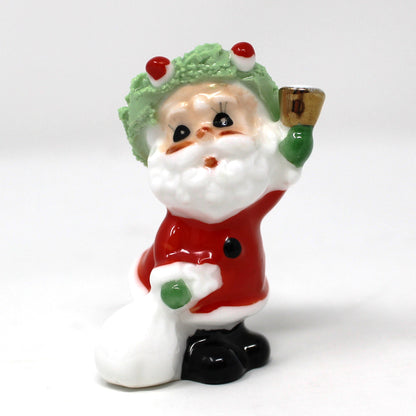 Figurines, Napcoware, Christmas Santa Claus, Miniature Bone China Spaghetti, Taiwan, Vintage
