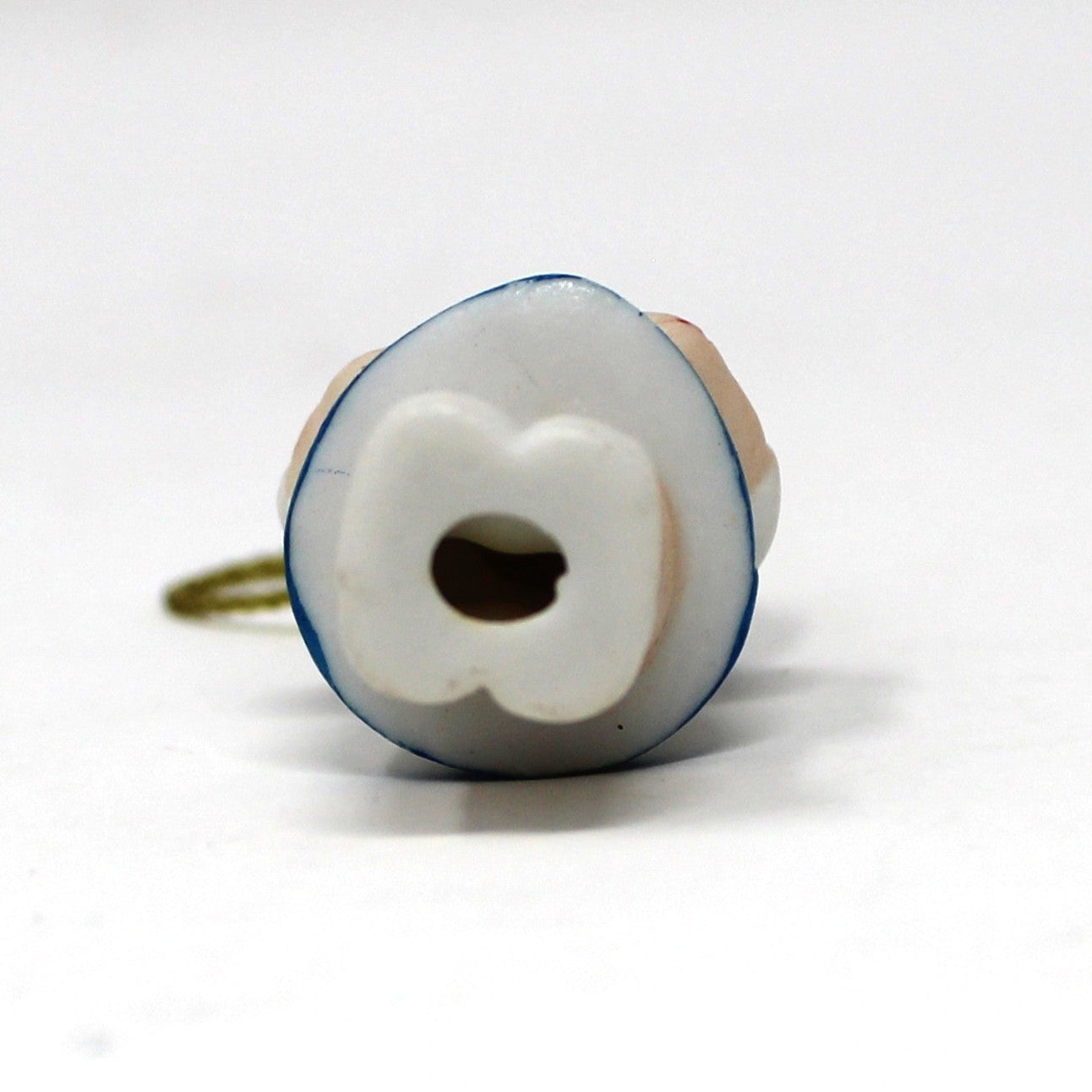 Ornaments, Miniature Little Girl with Heart, Porcelain Bisque, Vintage