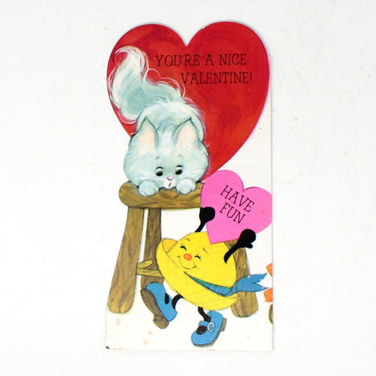 Greeting Card / Valentine Card, Kitten and Hats, Vintage