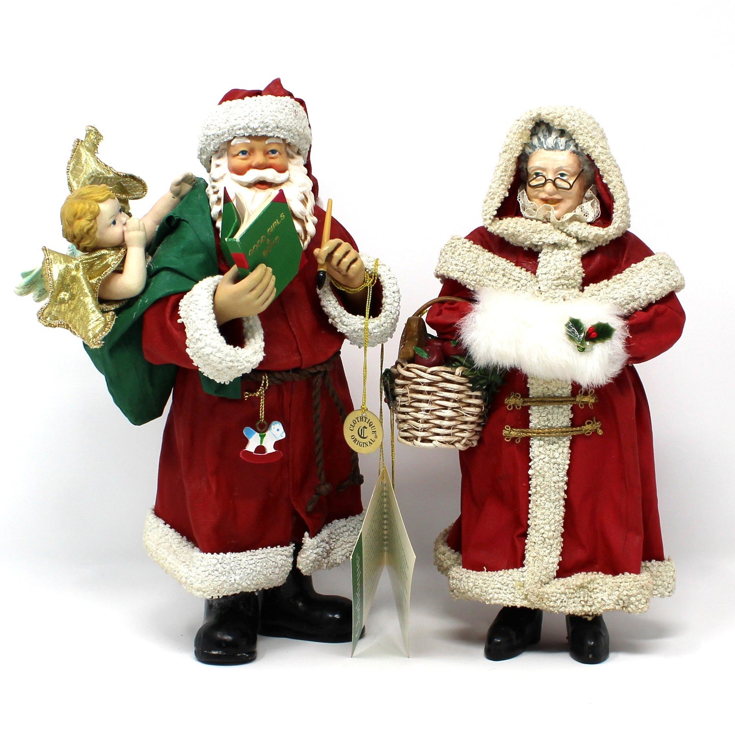 Figurine, Christmas Mrs Claus with Basket, Possible Dreams Clothtique, Vintage 1990