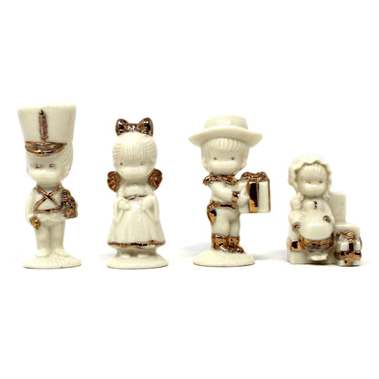 Figurines, Joan Walsh Anglund, Children, Set of 4, Girl Angel, Cowboy, Soldier and Girl with Gifts, Vintage