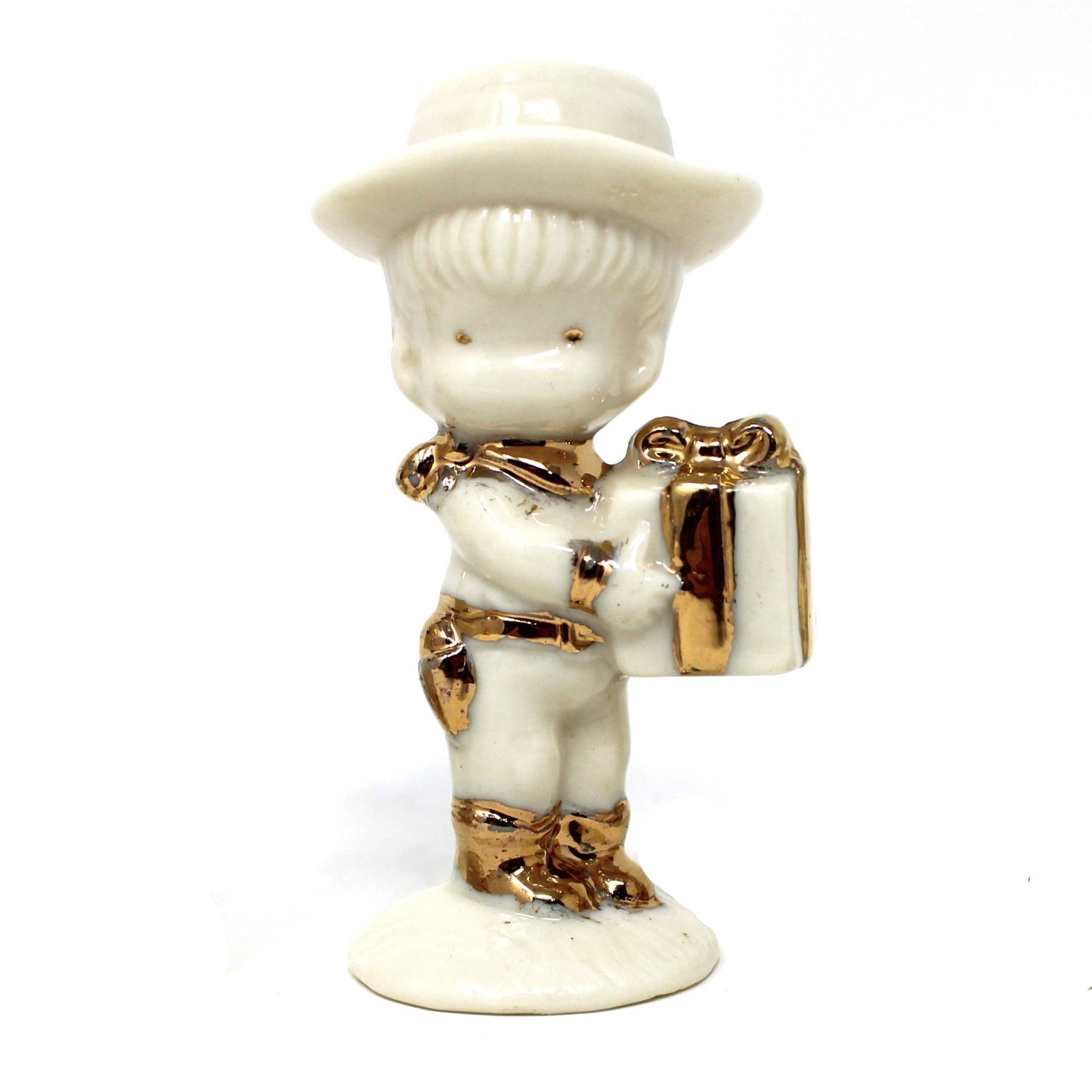 Figurines, Joan Walsh Anglund, Children, Set of 4, Girl Angel, Cowboy, Soldier and Girl with Gifts, Vintage