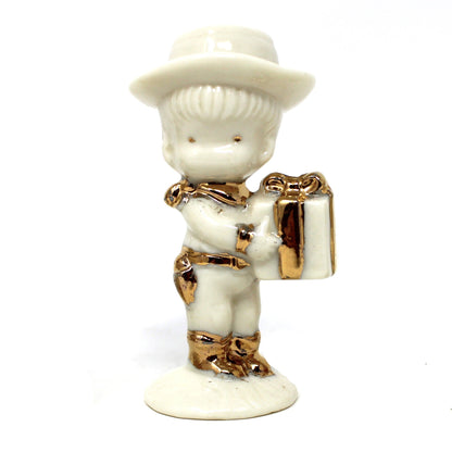 Figurines, Joan Walsh Anglund, Children, Set of 4, Girl Angel, Cowboy, Soldier and Girl with Gifts, Vintage