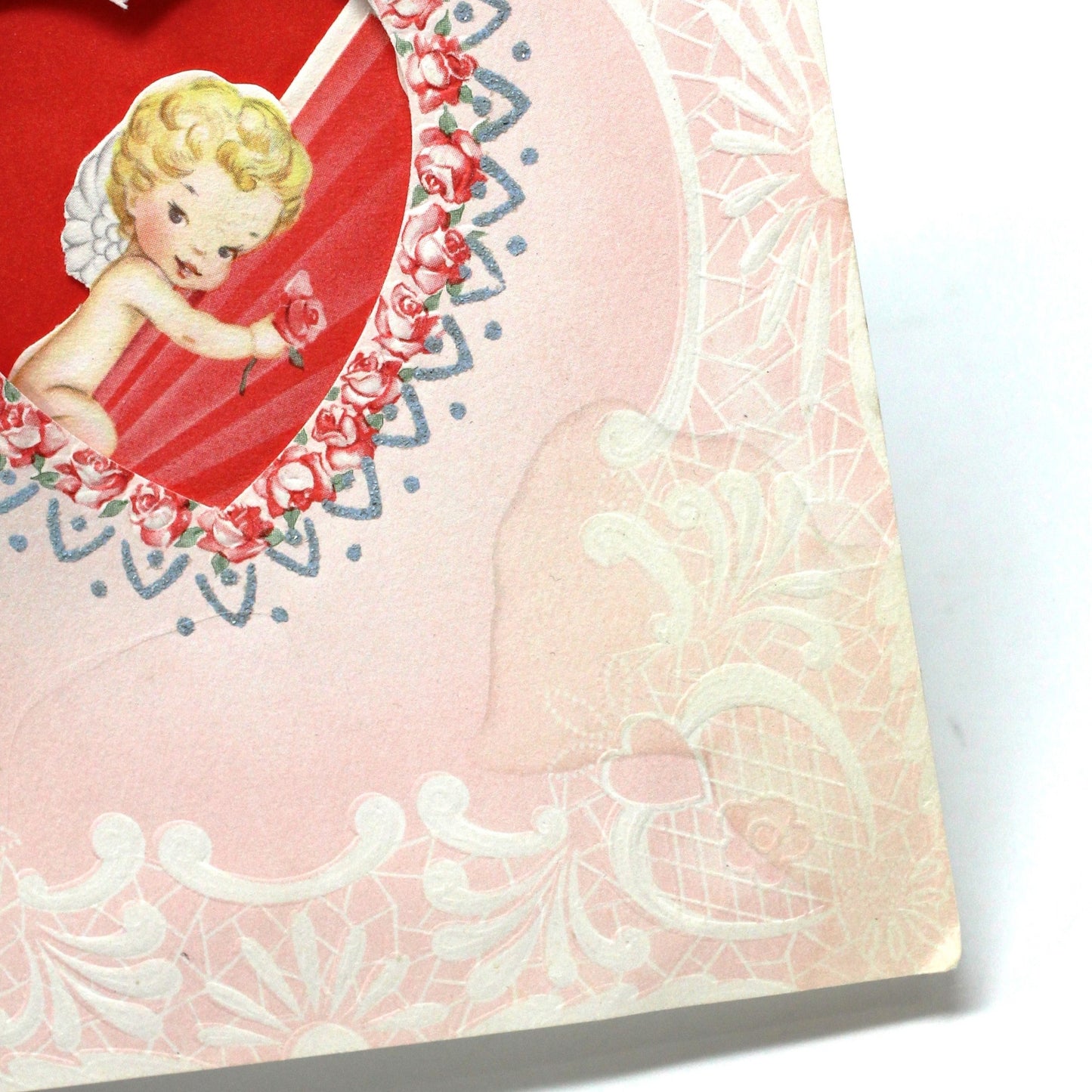 Greeting Card / Valentine Card, GB Golden Bell, Pop Up Cupid in Heart, Vintage