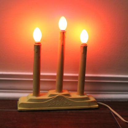 Candelabra, Christmas Candolier, Excel 3-Light, In Original Santa Box, Working, Vintage
