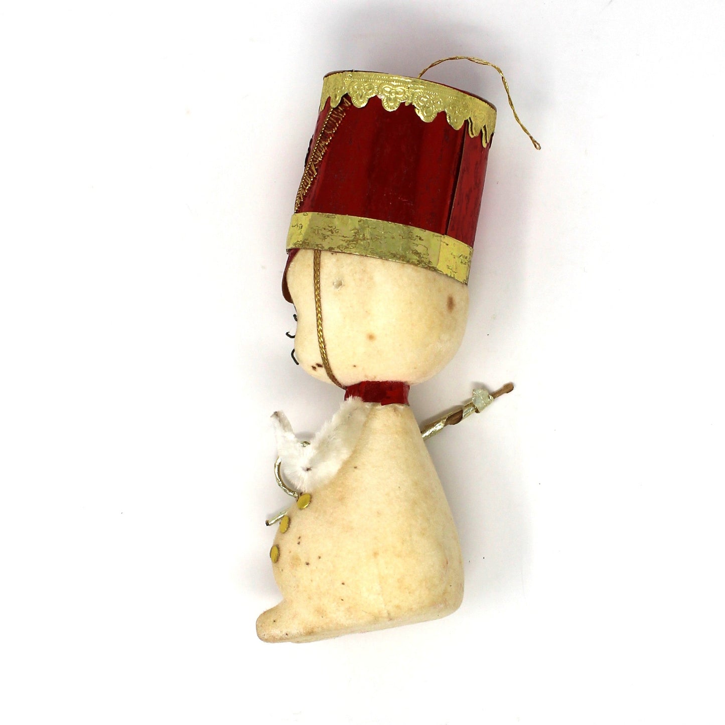 Ornaments, Toy Solider Mouse / Marching Band Leader, Anthropomorphic Christmas Flocked, Kitsch, Vintage