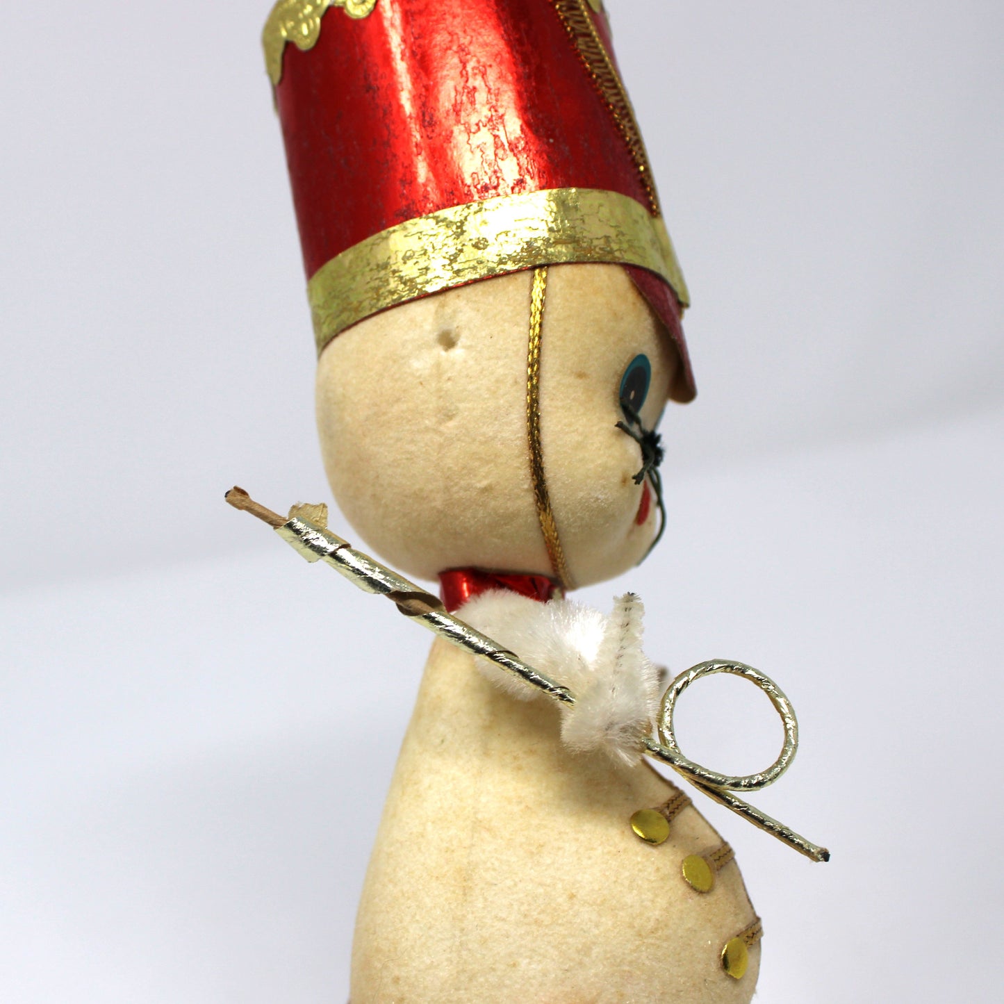 Ornaments, Toy Solider Mouse / Marching Band Leader, Anthropomorphic Christmas Flocked, Kitsch, Vintage