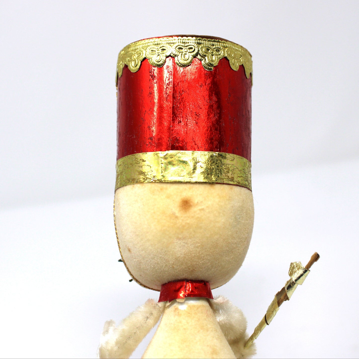 Ornaments, Toy Solider Mouse / Marching Band Leader, Anthropomorphic Christmas Flocked, Kitsch, Vintage