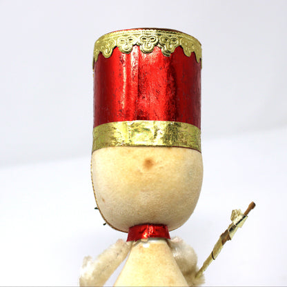 Ornaments, Toy Solider Mouse / Marching Band Leader, Anthropomorphic Christmas Flocked, Kitsch, Vintage