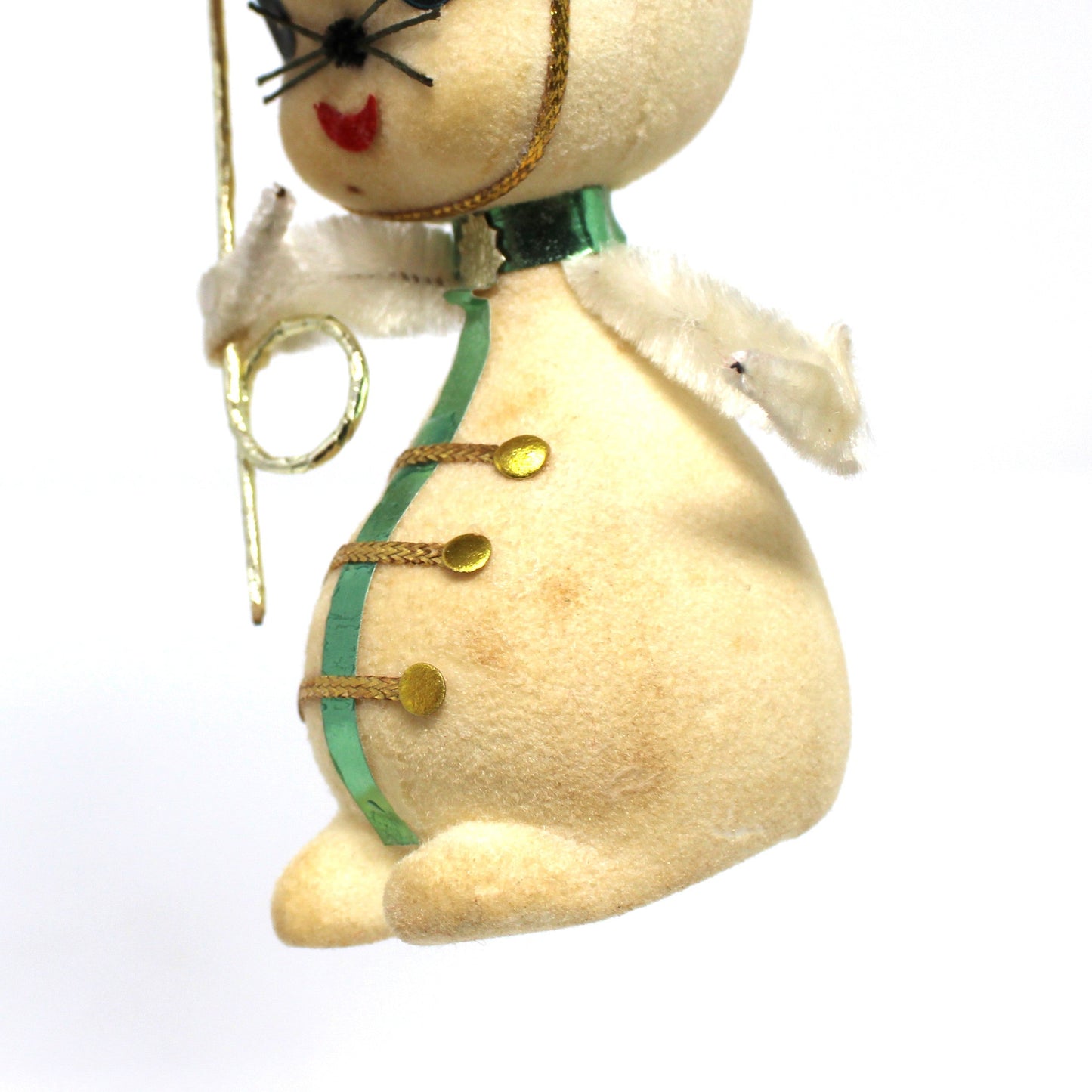 Ornaments, Toy Solider Mouse / Marching Band Leader, Anthropomorphic Christmas Flocked, Kitsch, Vintage