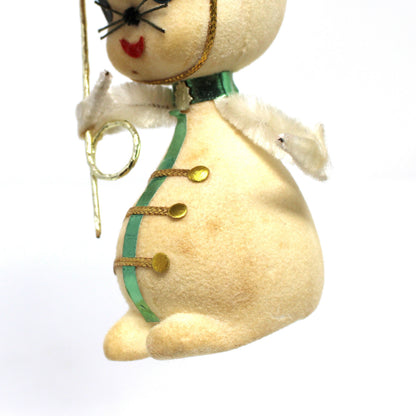 Ornaments, Toy Solider Mouse / Marching Band Leader, Anthropomorphic Christmas Flocked, Kitsch, Vintage