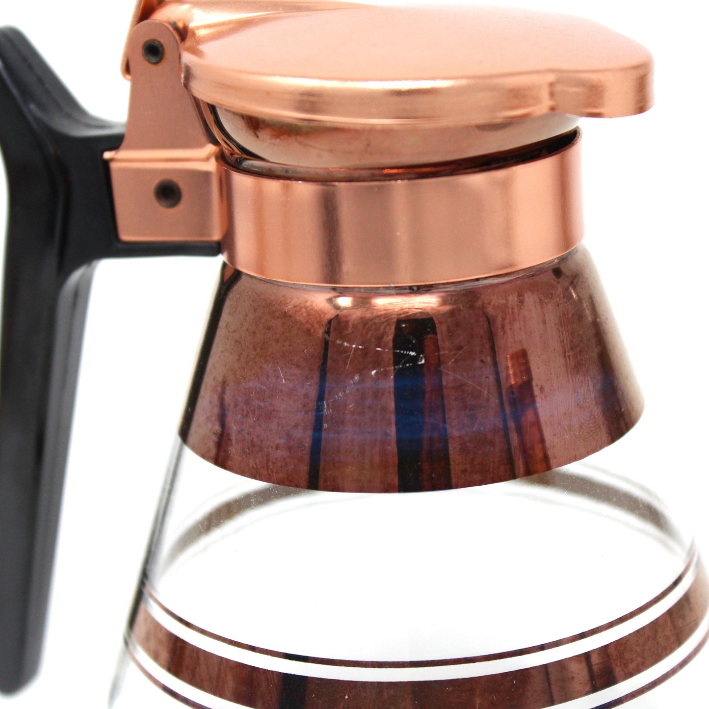 Carafe / Coffee Server, Twin Syrup Pitchers & Warmers, Inland Glass, MCM Copper, Vintage