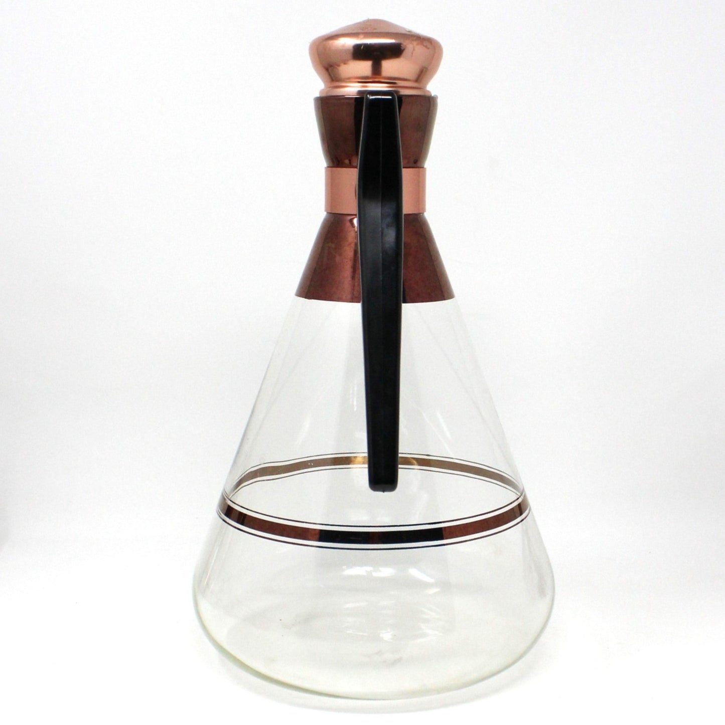 Carafe / Coffee Server, Twin Syrup Pitchers & Warmers, Inland Glass, MCM Copper, Vintage