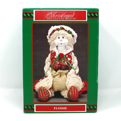Dolls, House of Lloyd, Christmas Anthropomorphic Bunny Shelf Sitters, "Floyd & Flossie", Original Box, 1996