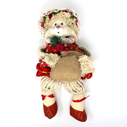 Dolls, House of Lloyd, Christmas Anthropomorphic Bunny Shelf Sitters, "Floyd & Flossie", Original Box, 1996