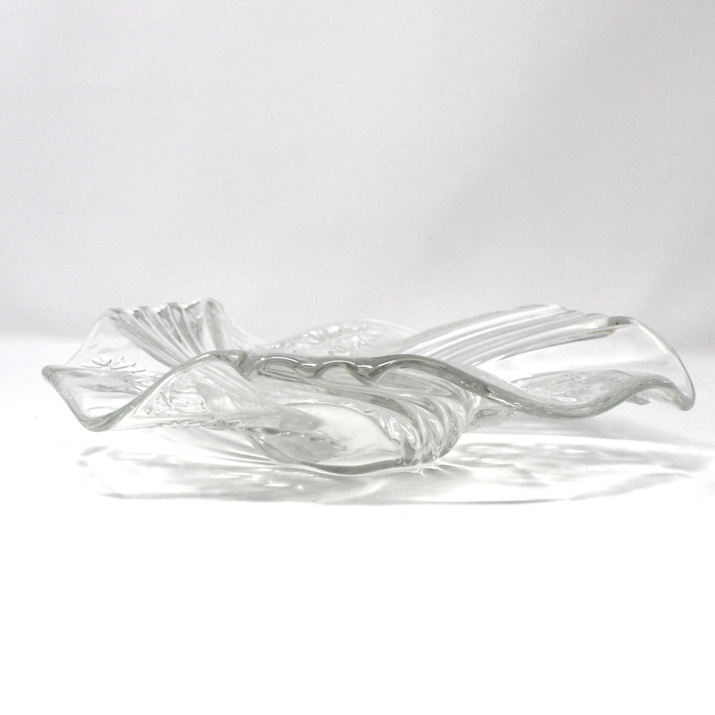 Bon Bon / Candy Dish, Mikasa, Christmas Medley, Frosted Glass, Germany, Vintage 9"