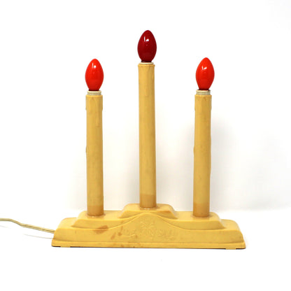 Candelabra, Christmas Candolier, Excel 3-Light, In Original Santa Box, Working, Vintage
