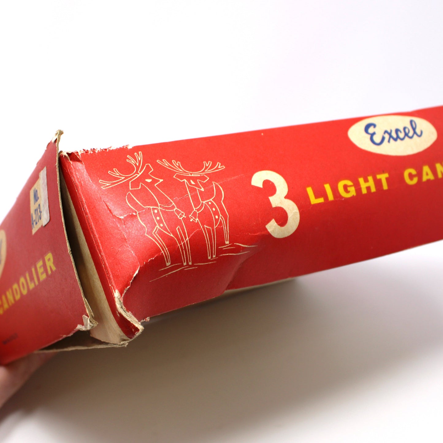 Candelabra, Christmas Candolier, Excel 3-Light, In Original Santa Box, Working, Vintage