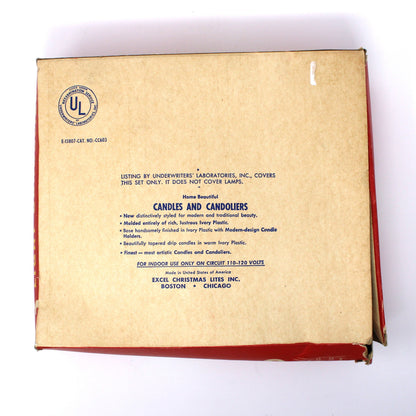 Candelabra, Christmas Candolier, Excel 3-Light, In Original Santa Box, Working, Vintage