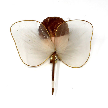 Ornaments, Christmas Angel Head Pick, Stockinette, Tulle Wings, Japan, Vintage