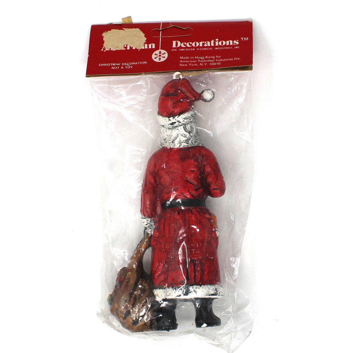 Ornaments, Santa Blow Mold, Unopened Package NOS, Vintage Hong Kong