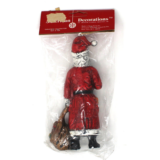 Ornaments, Santa Blow Mold, Unopened Package NOS, Vintage Hong Kong