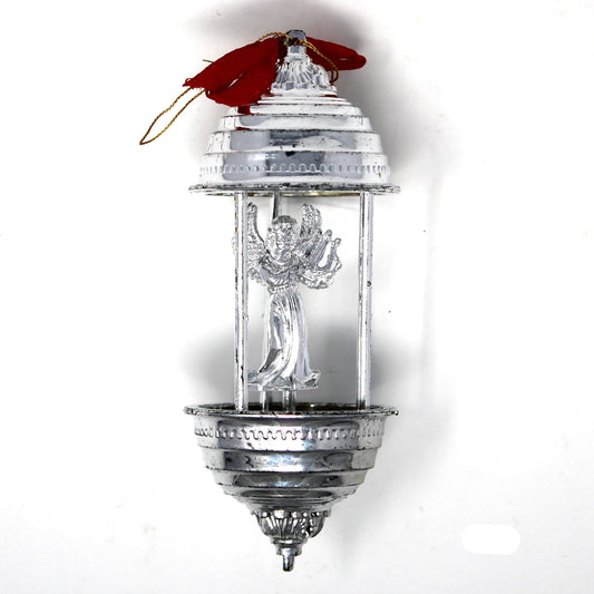 Ornaments, Christmas Oil Rain Lamp with Angel, Vintage Plastic