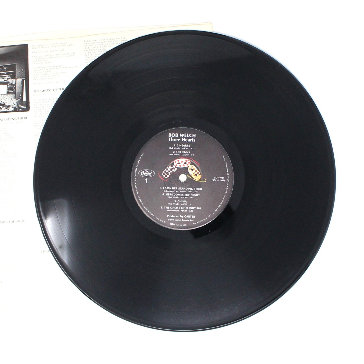 Record Album, Bob Welch, Three Hearts, Original 1979, Capitol Records, Vintage VG+