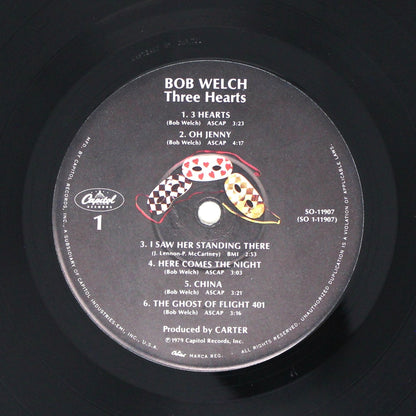 Record Album, Bob Welch, Three Hearts, Original 1979, Capitol Records, Vintage Vinyl, USED, VG+