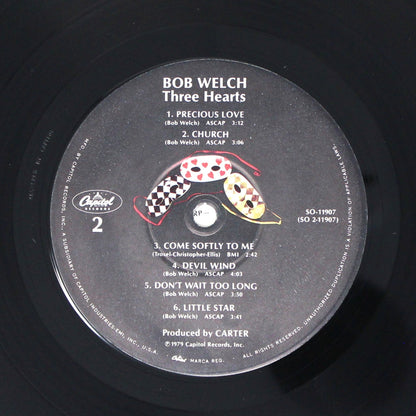 Record Album, Bob Welch, Three Hearts, Original 1979, Capitol Records, Vintage Vinyl, USED, VG+