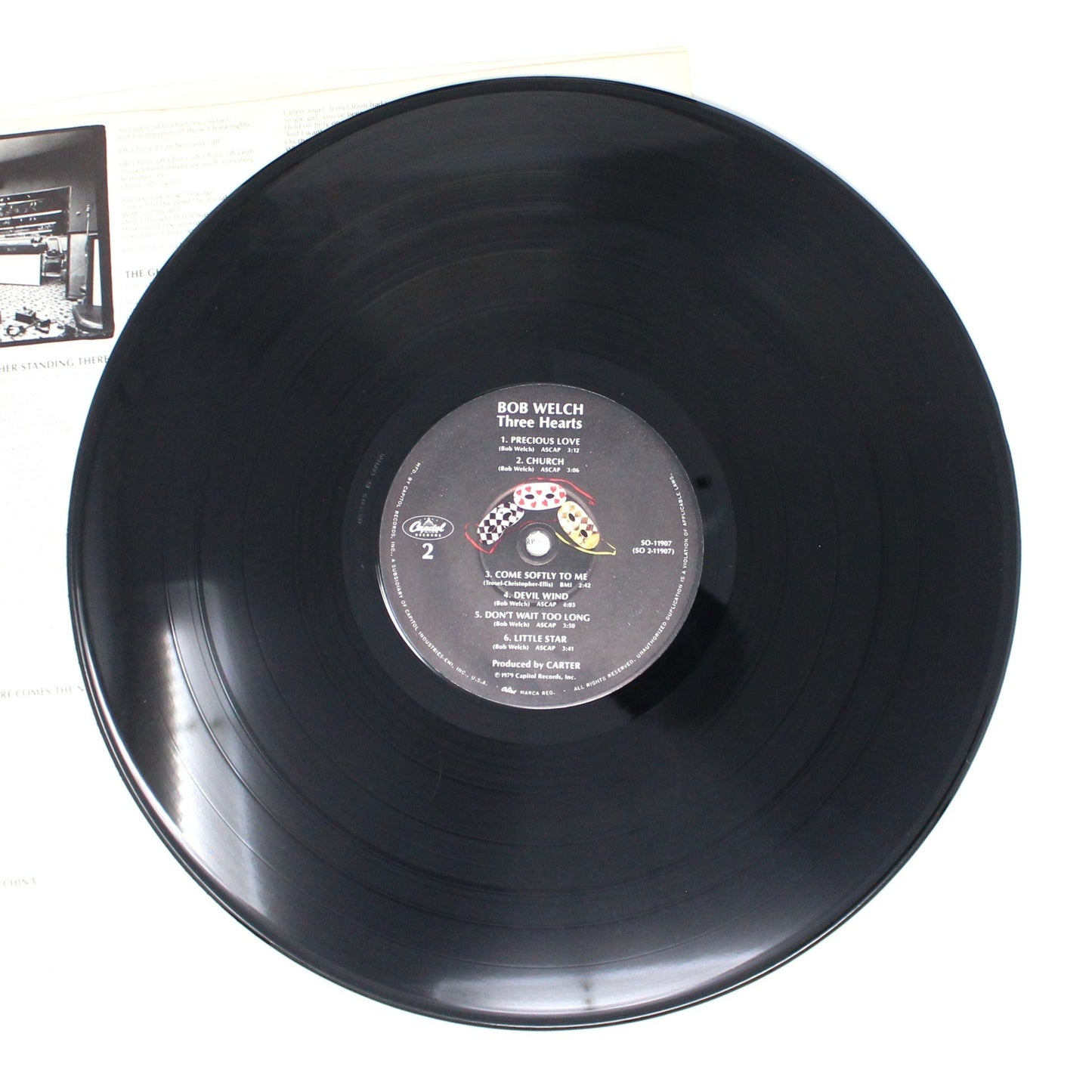 Record Album, Bob Welch, Three Hearts, Original 1979, Capitol Records, Vintage VG+