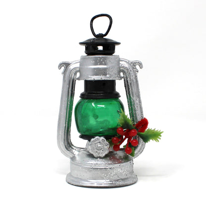Ornaments, Christmas Railroad / Camping Lantern, Vintage, Plastic