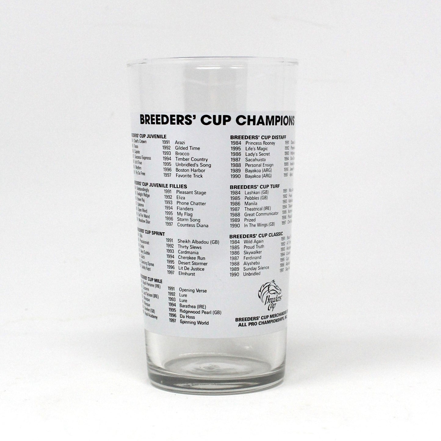 Mint Julep Glass, Breeders' Cup, Churchill Downs, 1998 Vintage Collectible