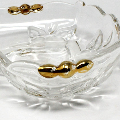 Candy Dish, Studio Nova, Heart Shaped Glass Dish, Hearts of Gold, Germany, Vintage